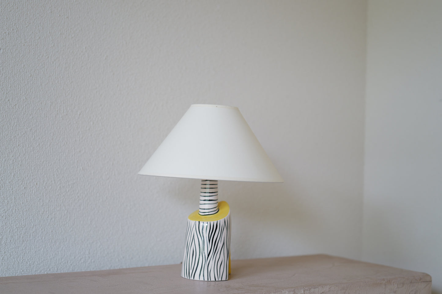 1950s. French ceramic table lamp <pin hell on zebra>