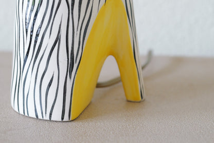 1950s. French ceramic table lamp <pin hell on zebra>