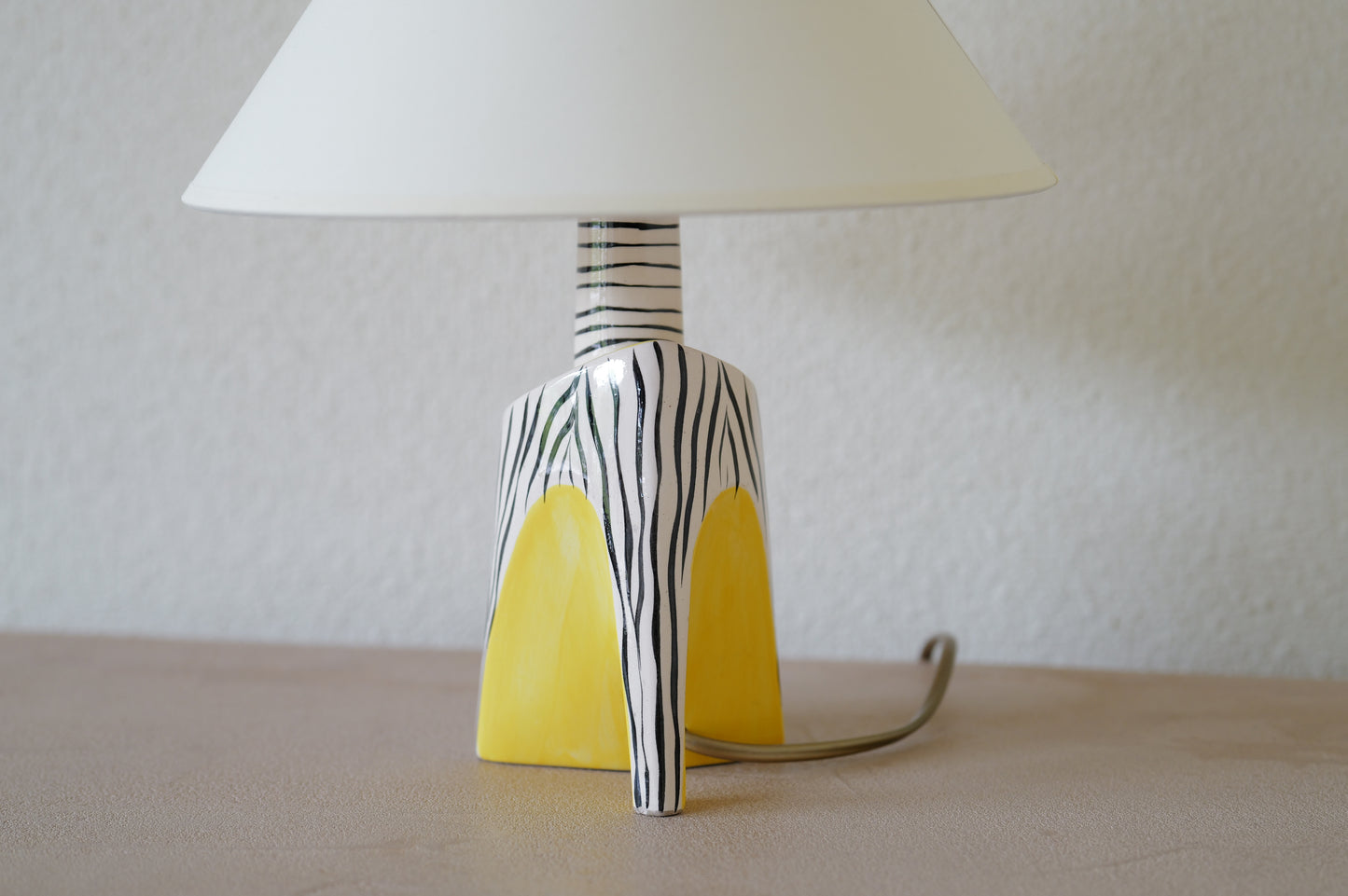 1950s. French ceramic table lamp <pin hell on zebra>