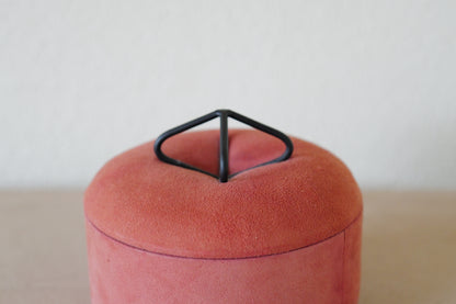 1960s Pink suede and iron accessory case