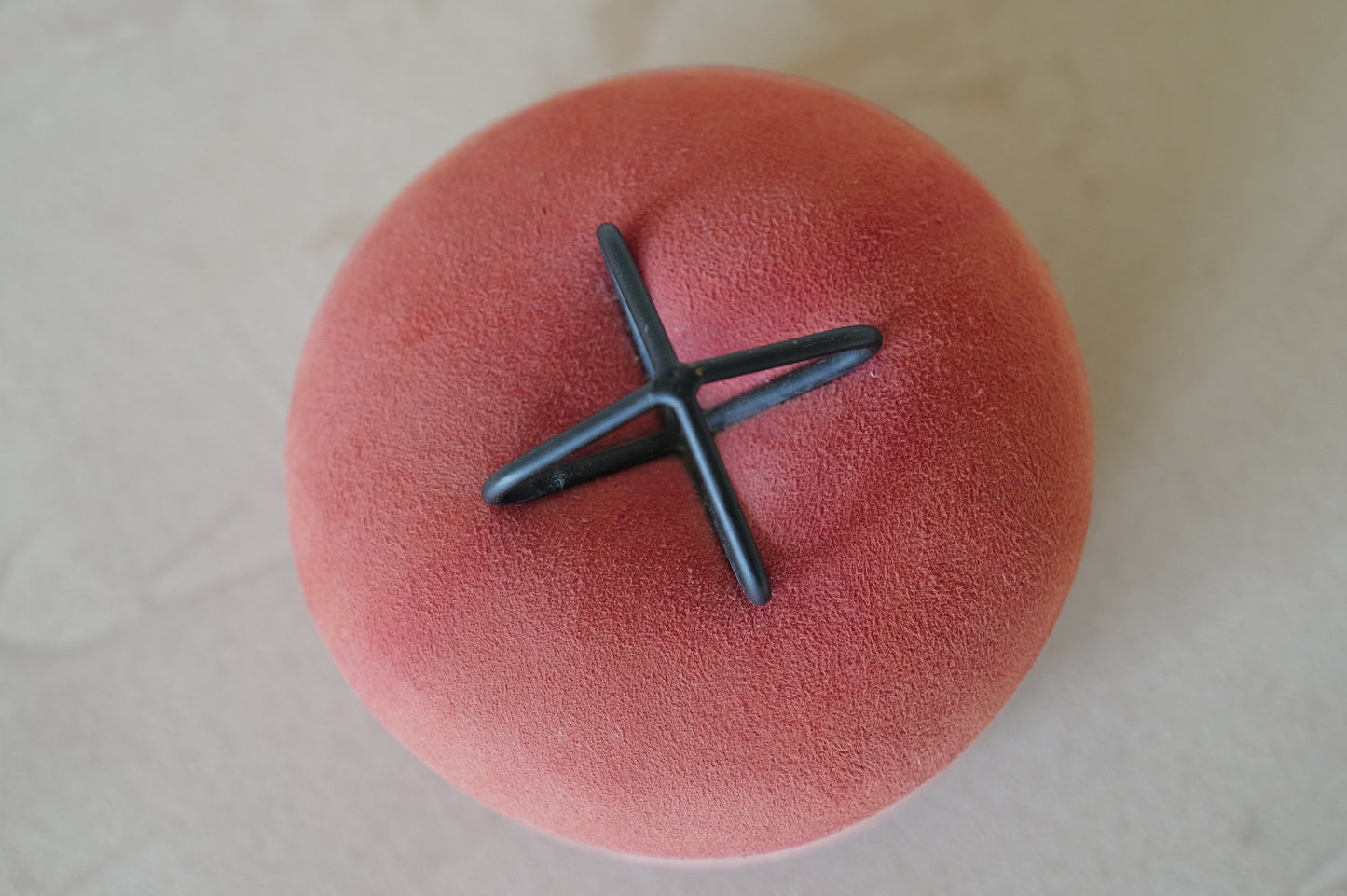 1960s Pink suede and iron accessory case