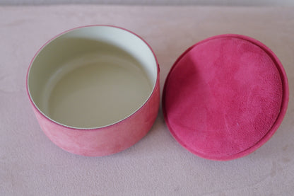 1960s Pink suede and iron accessory case