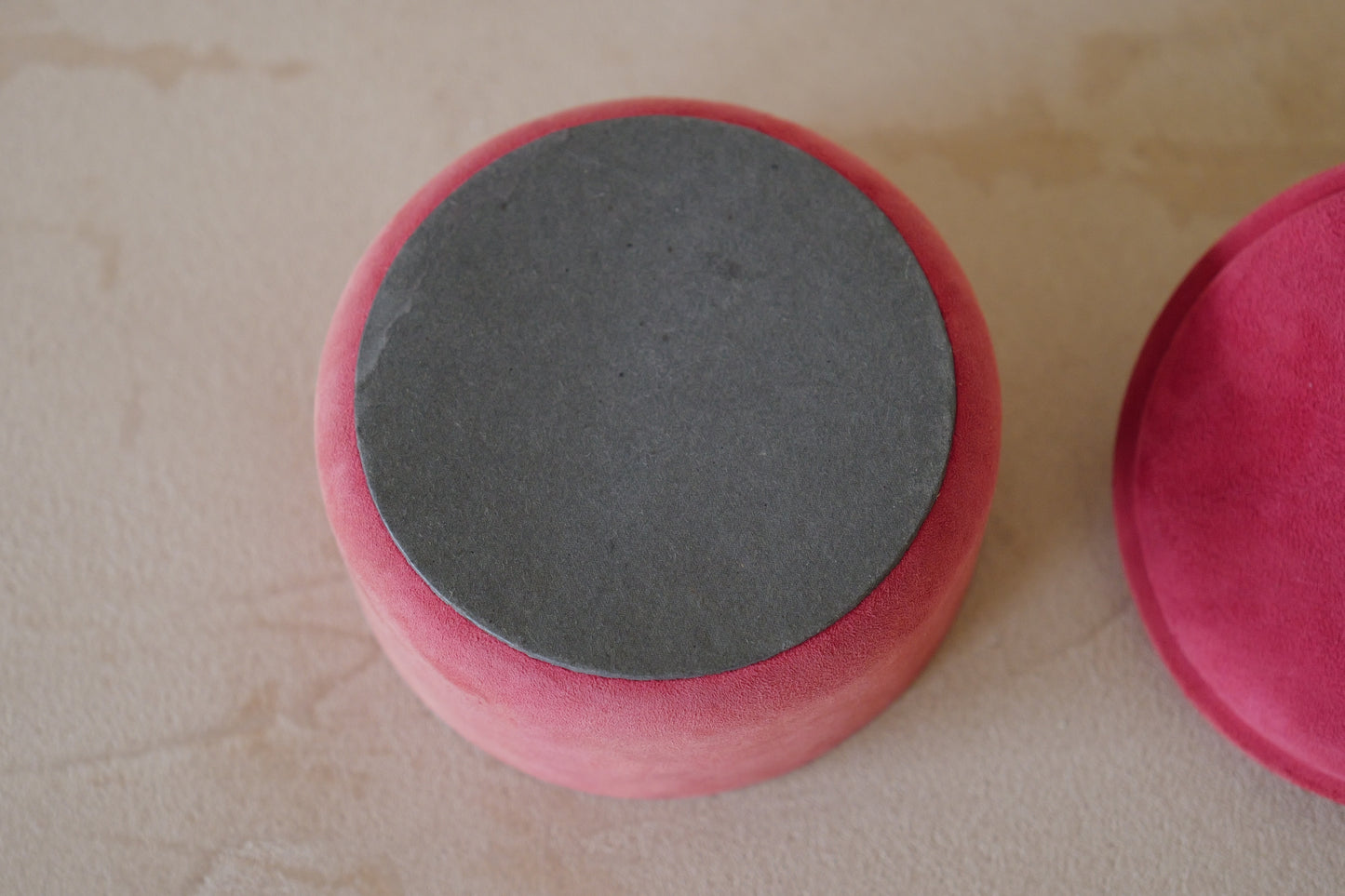 1960s Pink suede and iron accessory case