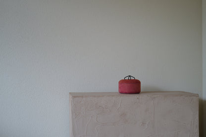 1960s Pink suede and iron accessory case