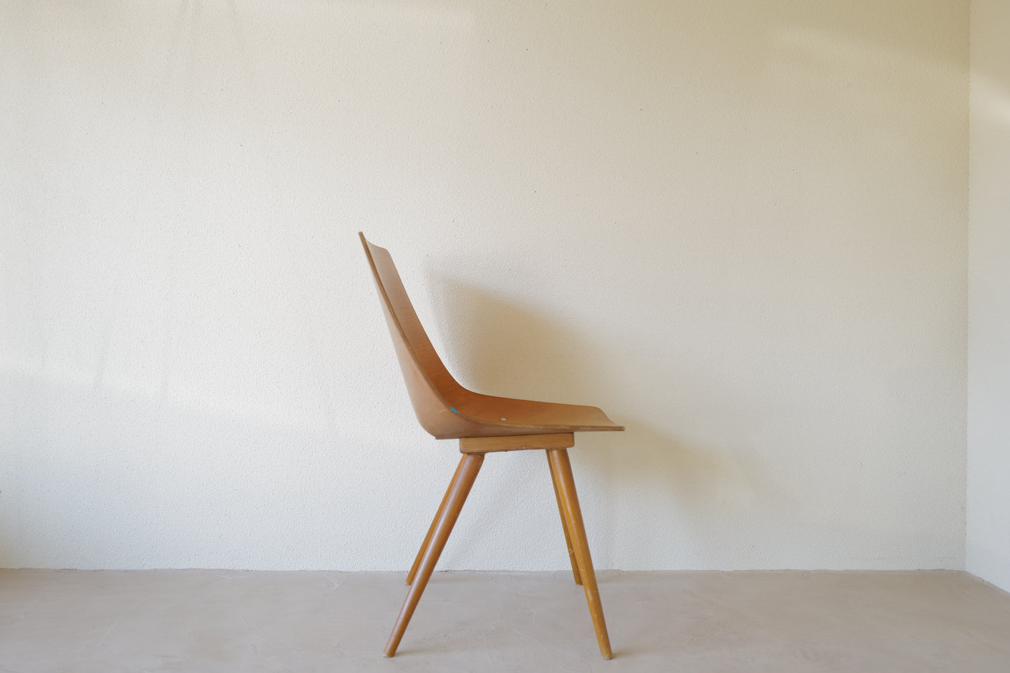 Pierre Guariche Tonneau chair ,ARP ,Amsterdam chair Bow-Wood legs 1954s