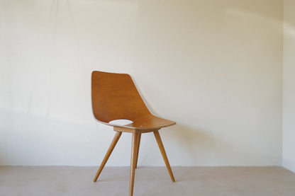 Pierre Guariche Tonneau chair ,ARP ,Amsterdam chair Bow-Wood legs 1954s