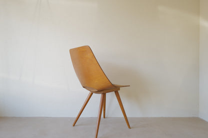 Pierre Guariche Tonneau chair ,ARP ,Amsterdam chair Bow-Wood legs 1954s