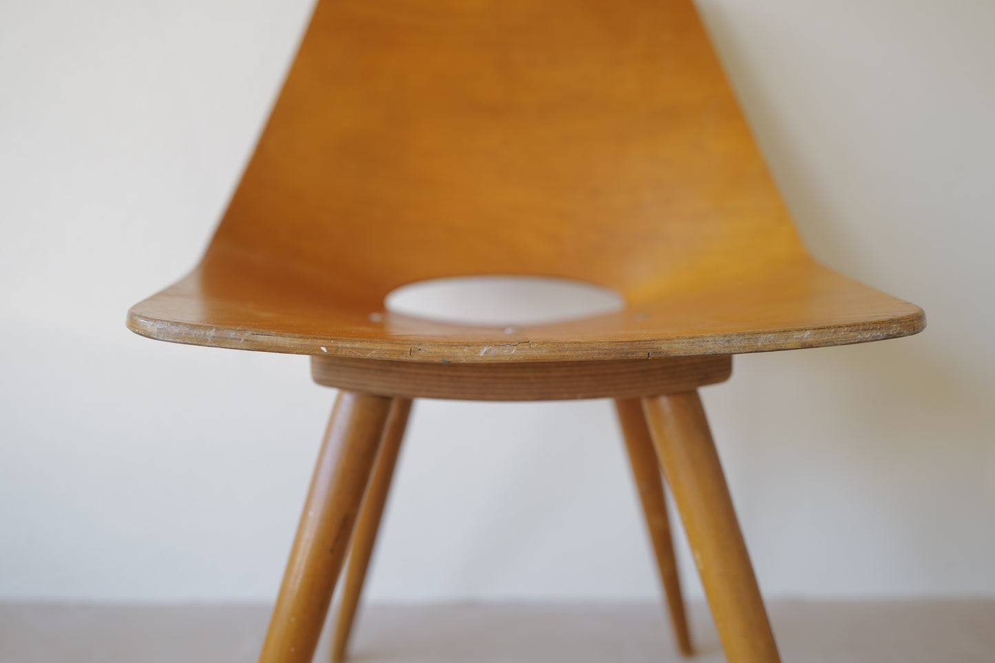 Pierre Guariche Tonneau chair ,ARP ,Amsterdam chair Bow-Wood legs 1954s