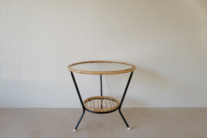 Rohe Noordwolde - Side table with rattan  1970s