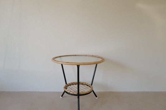 Rohe Noordwolde - Side table with rattan  1970s