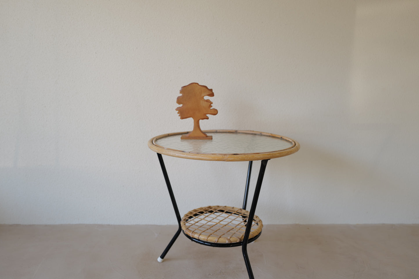 Rohe Noordwolde - Side table with rattan  1970s