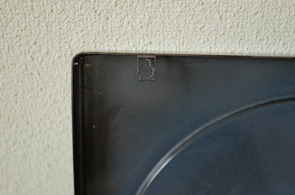 1960s, black enamel metal mirror　France