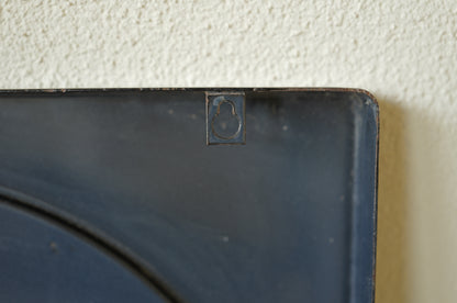 1960s, black enamel metal mirror　France