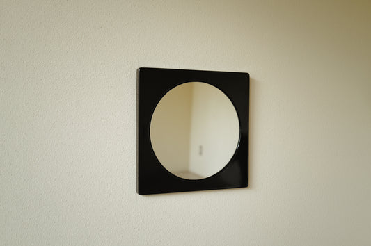 1960s, black enamel metal mirror　France