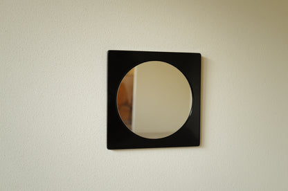 1960s, black enamel metal mirror　France