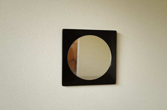 1960s, black enamel metal mirror　France