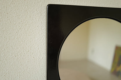 1960s, black enamel metal mirror　France