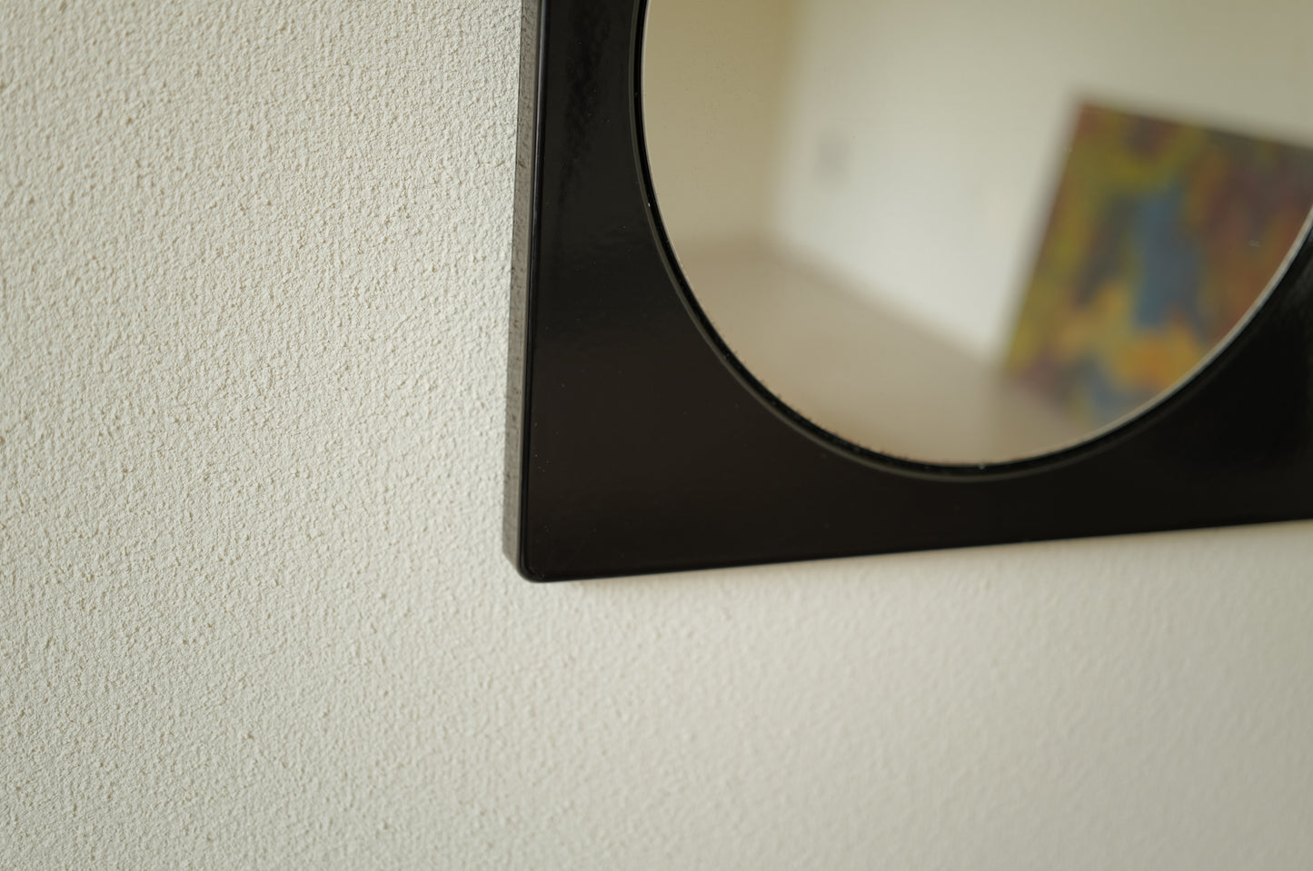 1960s, black enamel metal mirror　France