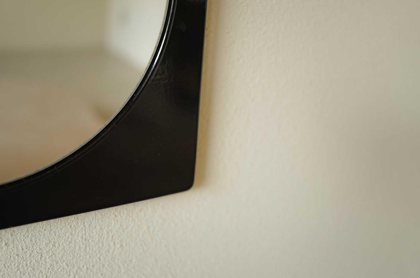 1960s, black enamel metal mirror　France