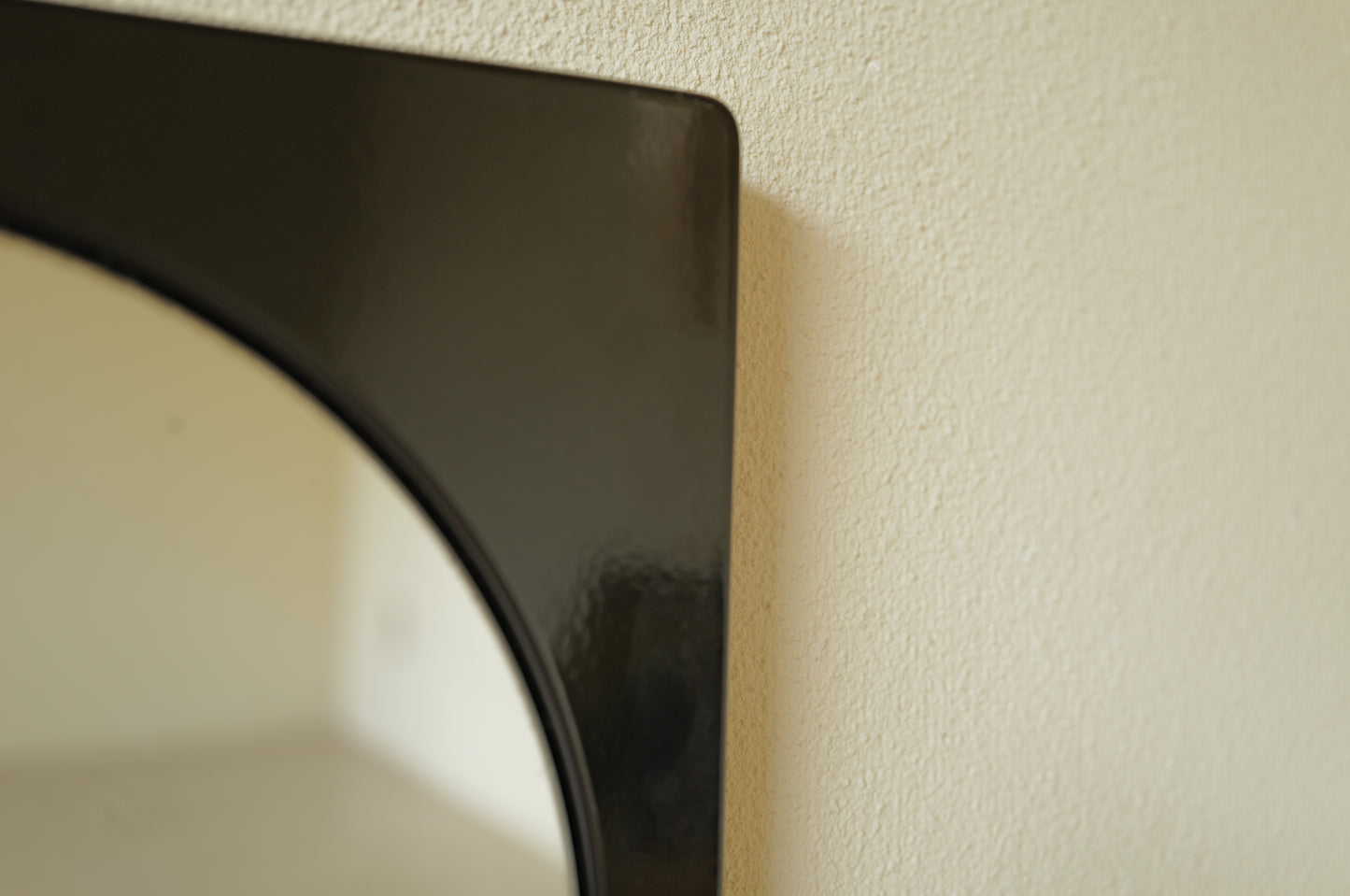 1960s, black enamel metal mirror　France