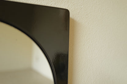 1960s, black enamel metal mirror　France