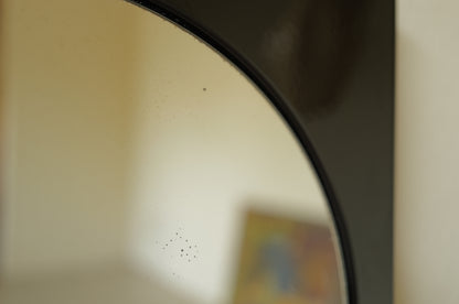 1960s, black enamel metal mirror　France