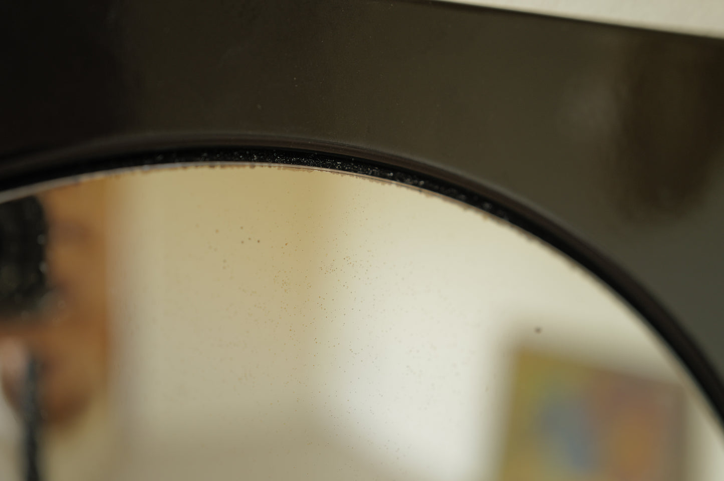 1960s, black enamel metal mirror　France