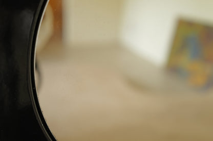 1960s, black enamel metal mirror　France