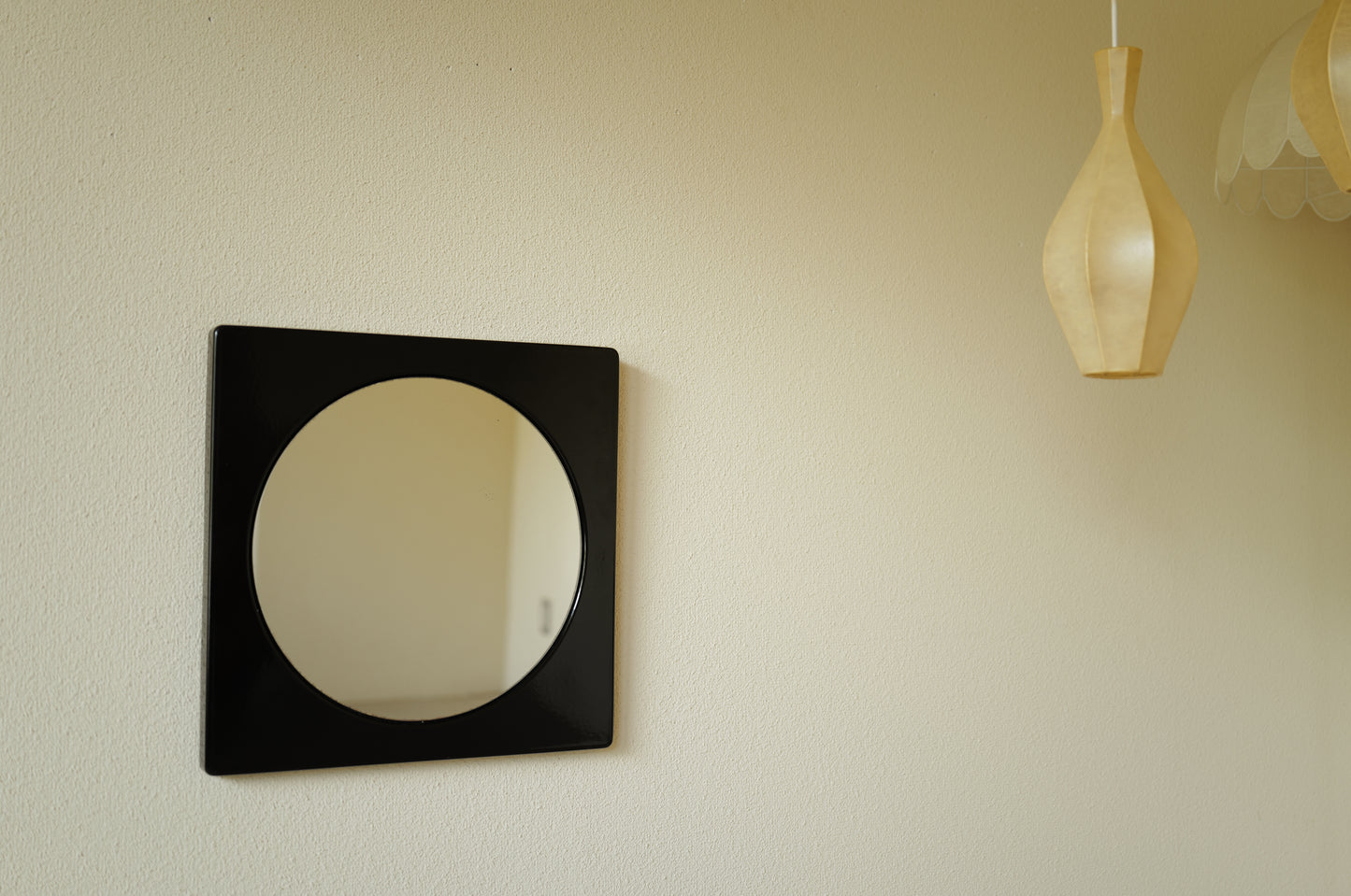 1960s, black enamel metal mirror　France