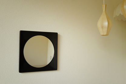 1960s, black enamel metal mirror　France