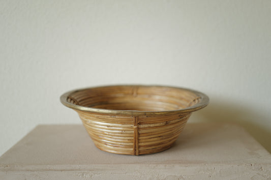 1960s  Rattan and Brass Basket Style of Gabriella Crespi, Italy ⑤