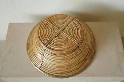 1960s  Rattan and Brass Basket Style of Gabriella Crespi, Italy ⑤