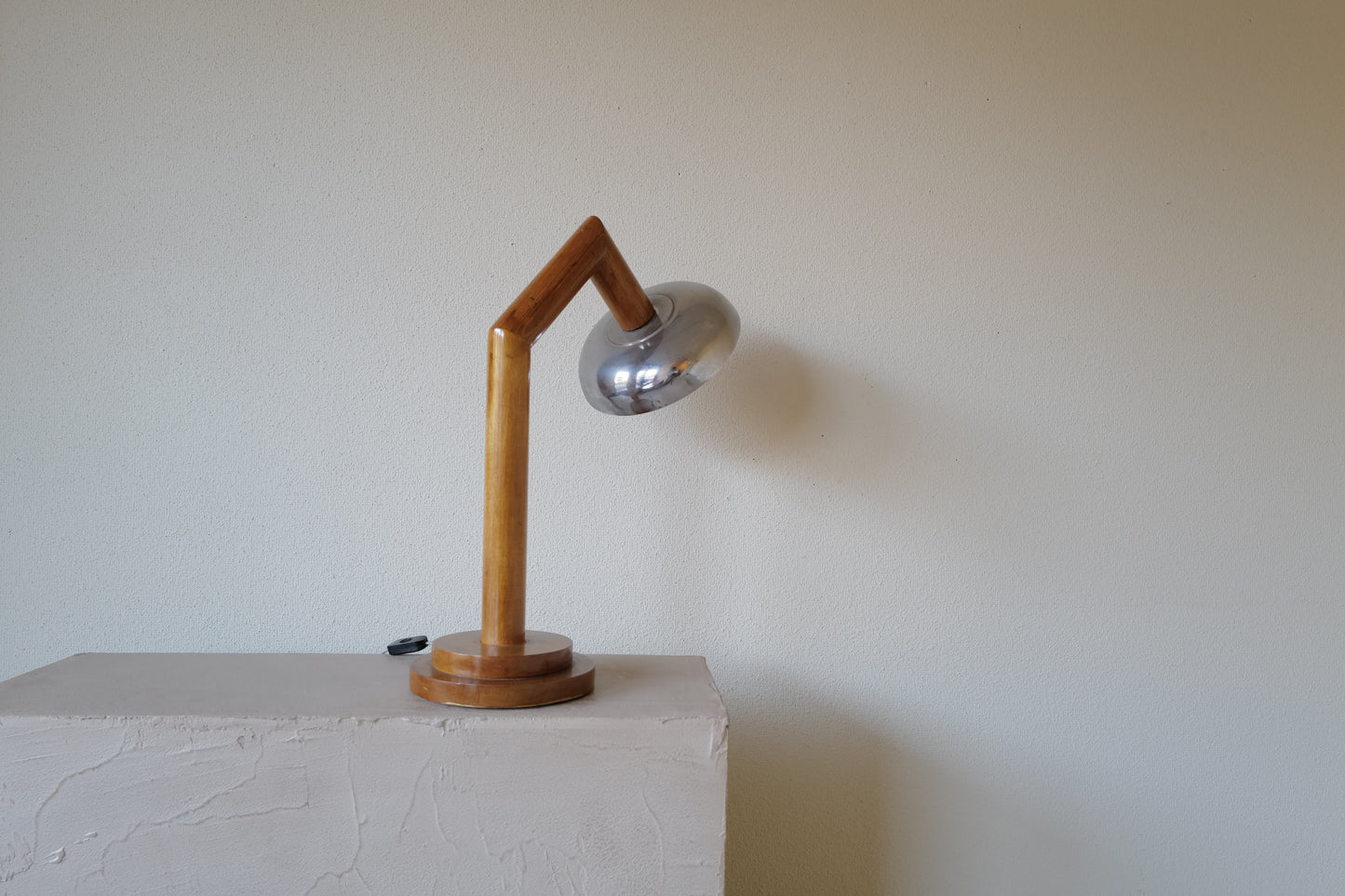 Wood table lamp, France 1940s