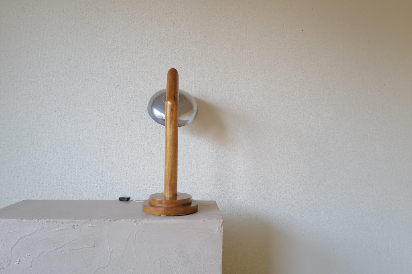Wood table lamp, France 1940s