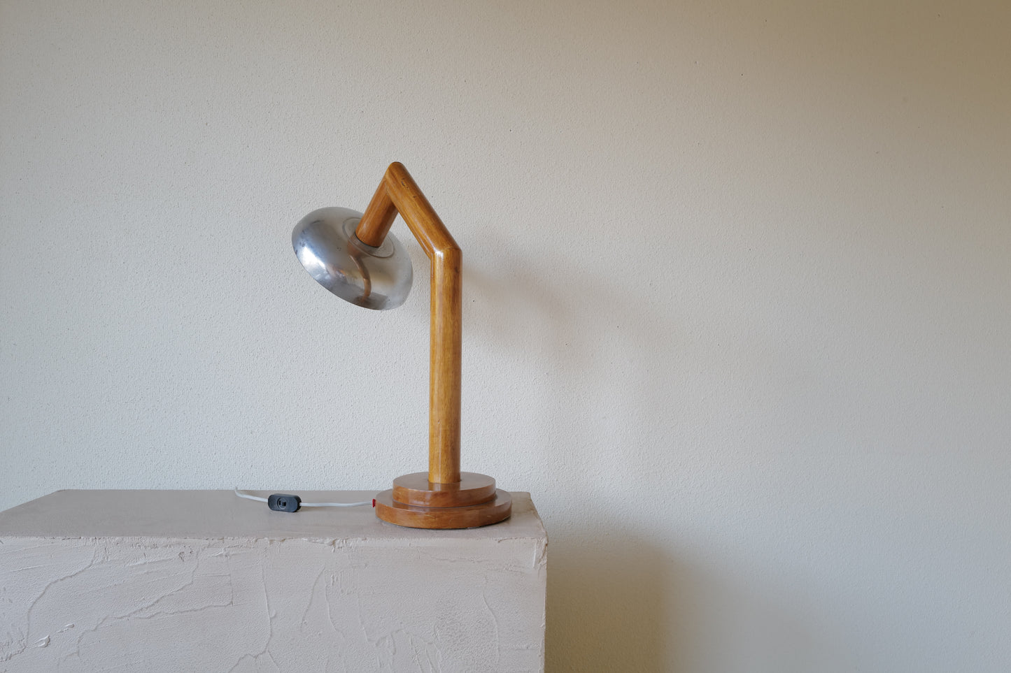 Wood table lamp, France 1940s