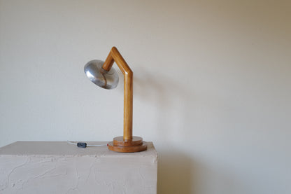 Wood table lamp, France 1940s