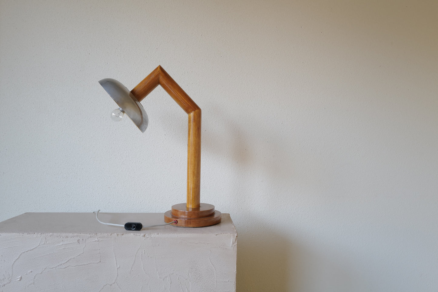 Wood table lamp, France 1940s