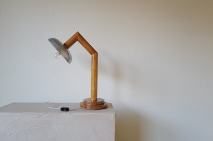 Wood table lamp, France 1940s