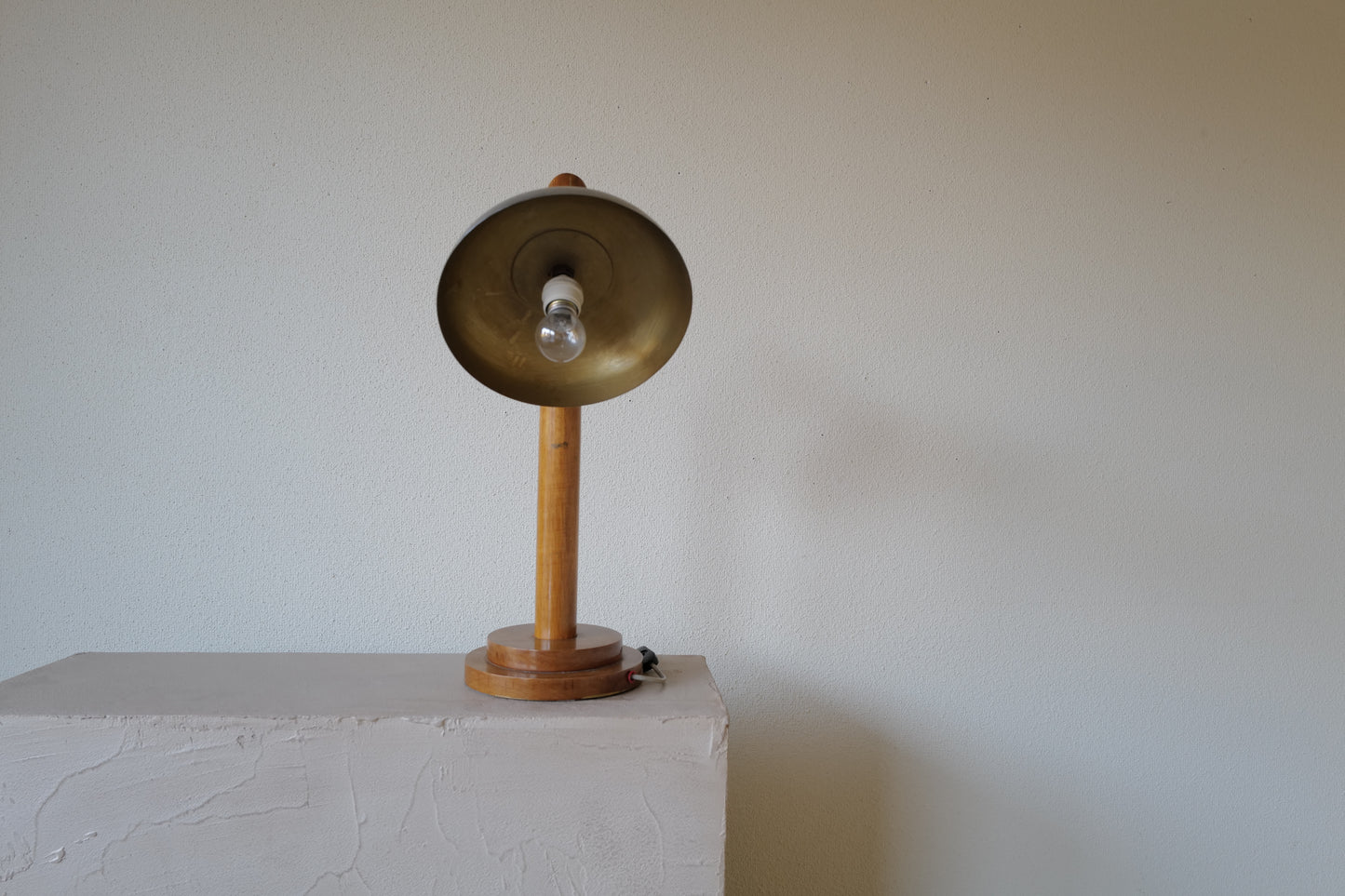 Wood table lamp, France 1940s