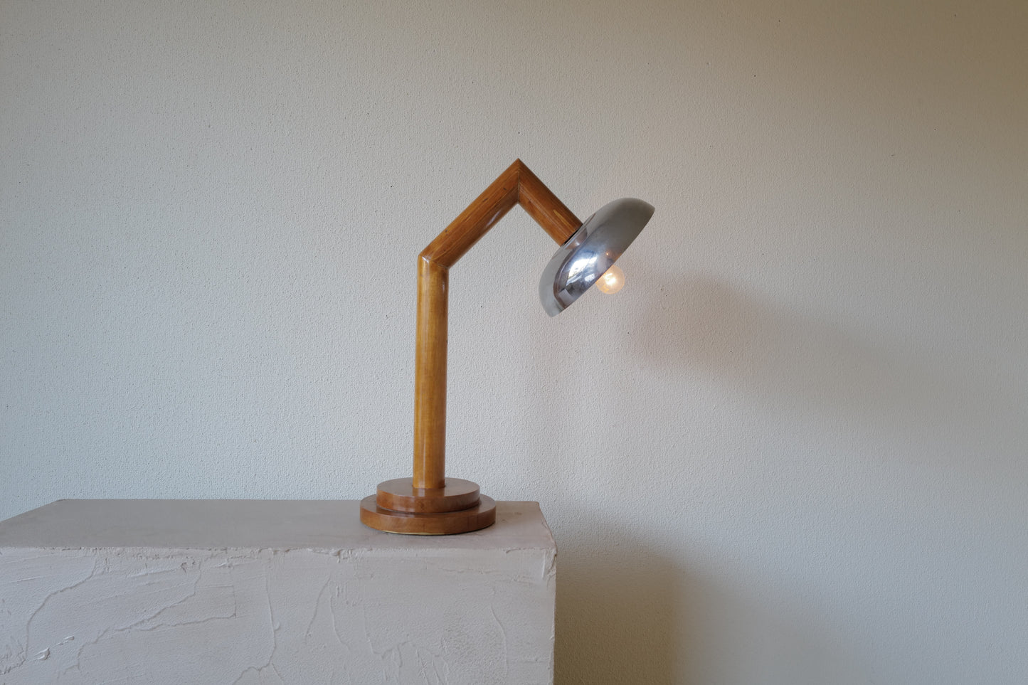 Wood table lamp, France 1940s