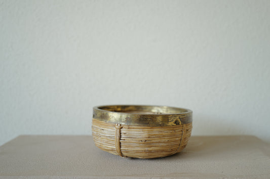 1960s  Rattan and Brass Basket Style of Gabriella Crespi, Italy ③