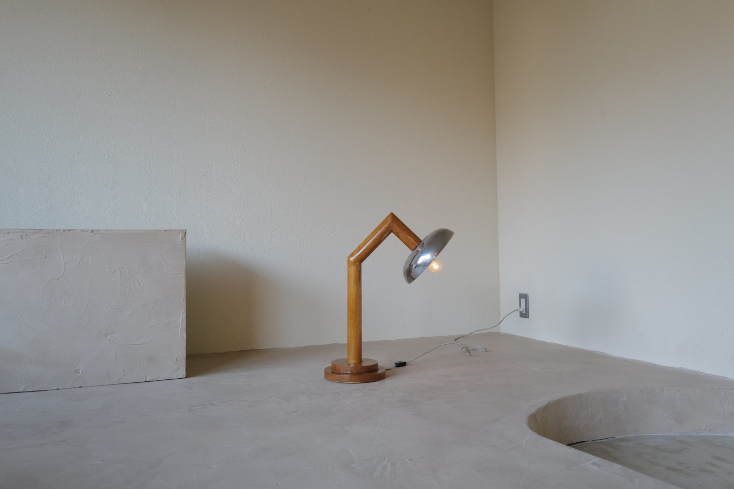 Wood table lamp, France 1940s