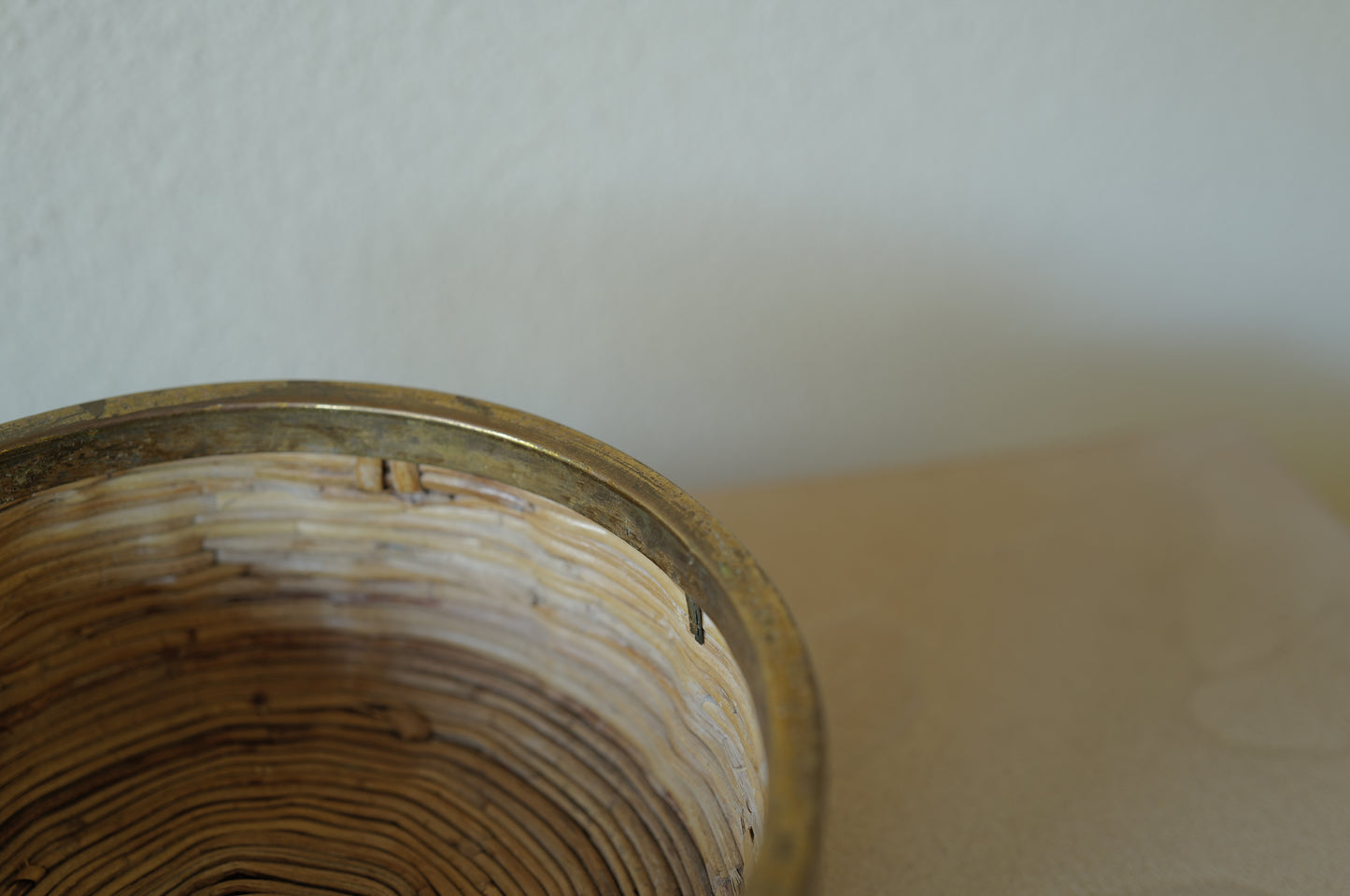 1960s  Rattan and Brass Bowl Style of Gabriella Crespi, Italy ②