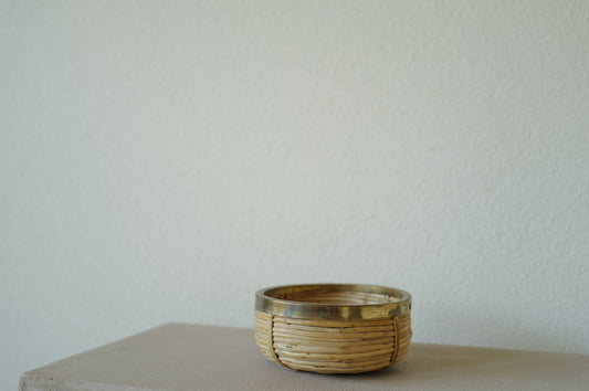 1960s  Rattan and Brass Bowl Style of Gabriella Crespi, Italy ②