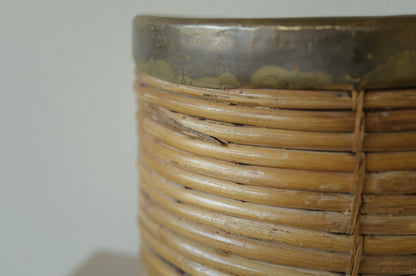 1960s  Rattan and Brass Basket Style of Gabriella Crespi, Italy ①