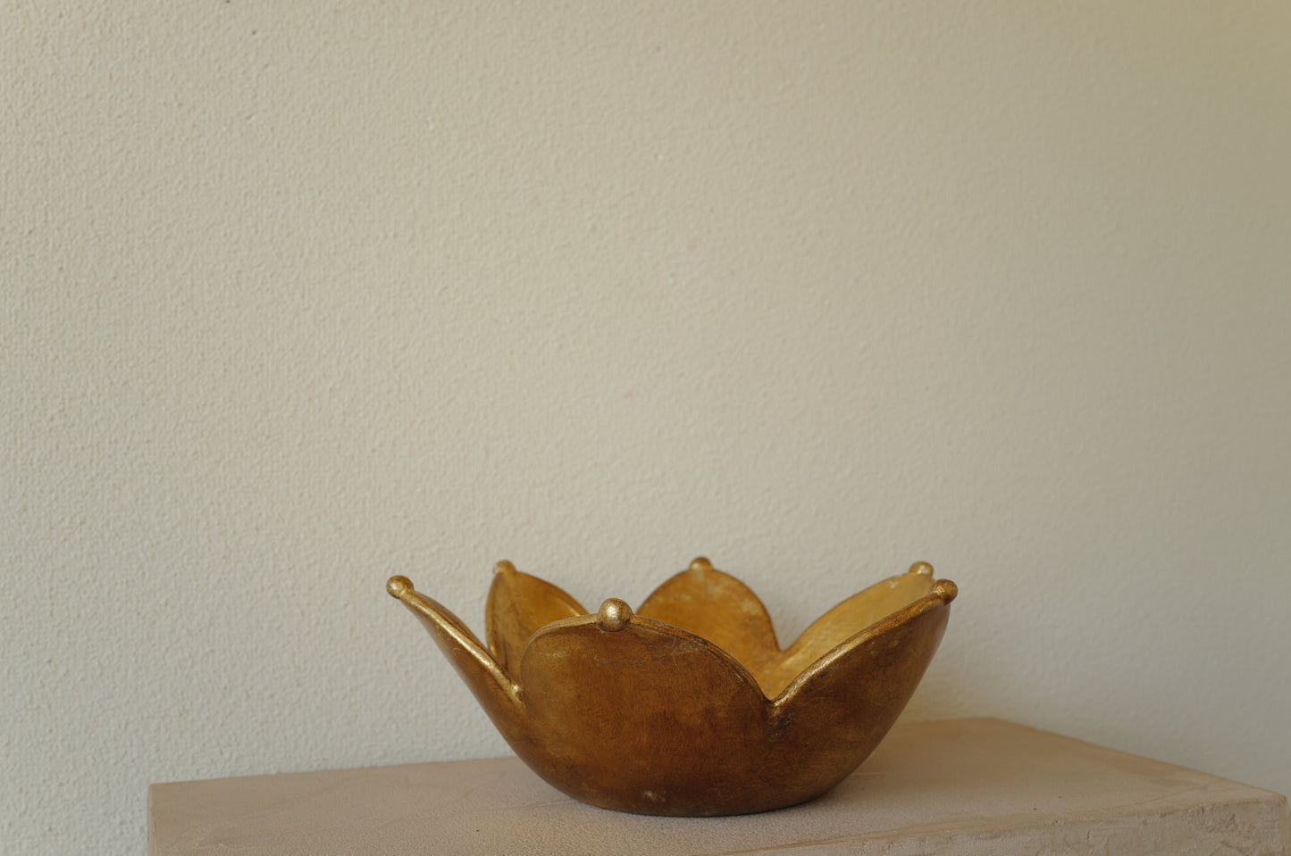 Brushed Gold Ceramic Bowl　Italy　1980s