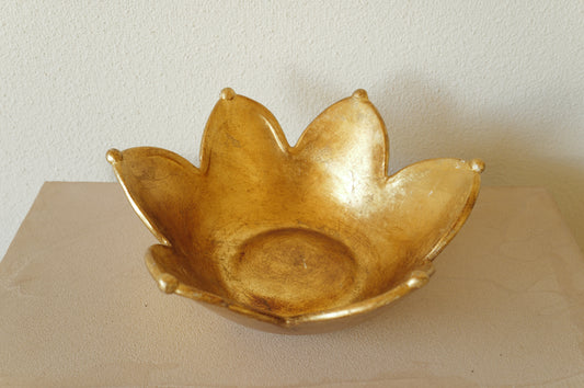 Brushed Gold Ceramic Bowl　Italy　1980s
