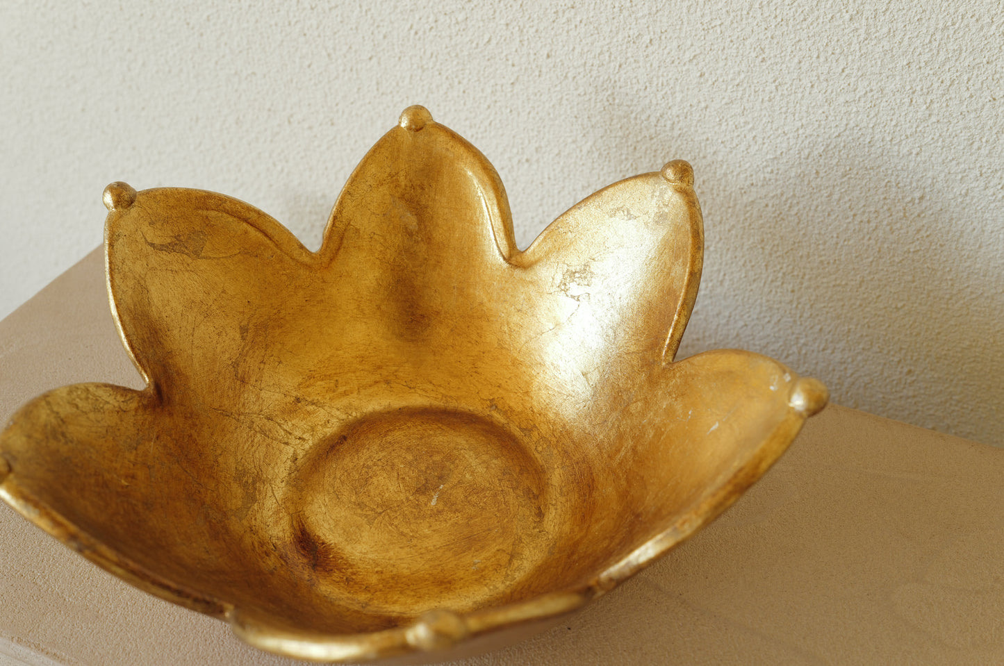 Brushed Gold Ceramic Bowl　Italy　1980s