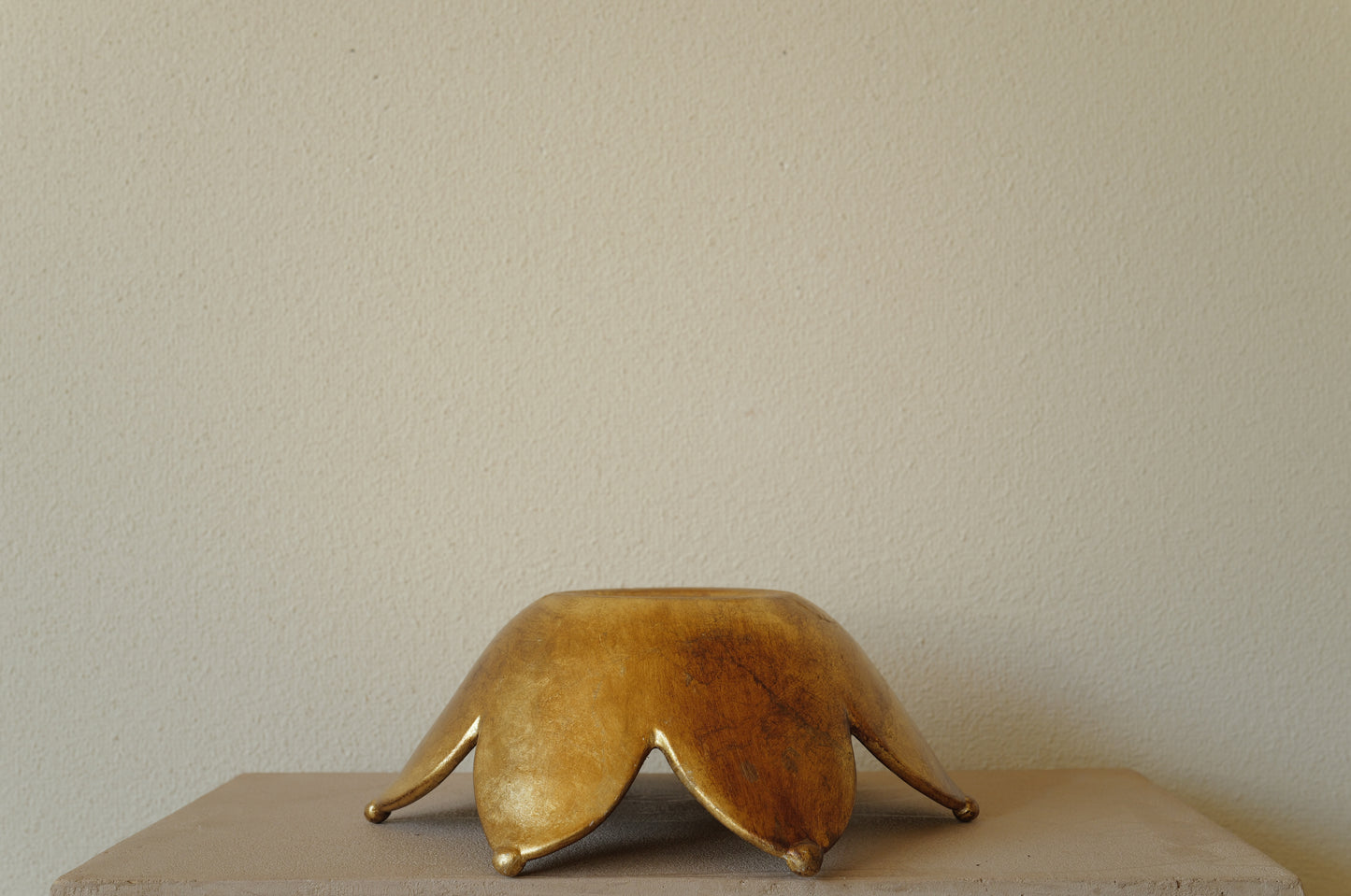Brushed Gold Ceramic Bowl　Italy　1980s