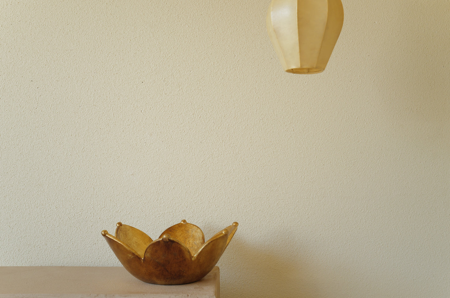 Brushed Gold Ceramic Bowl　Italy　1980s